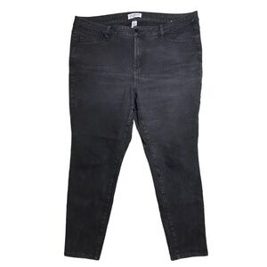 Lane Bryant Jeans High Rise Ultimate Stretch Skinny Faded Black Wash Denim Sz 20